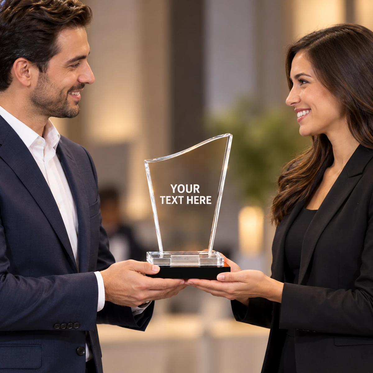 Curved Acrylic Panel Trophy - view 3